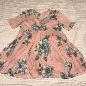 Pink floral peplum shirt